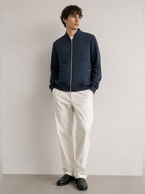 Fynch-Hatton Quilted Zip Jacket – Navy – L